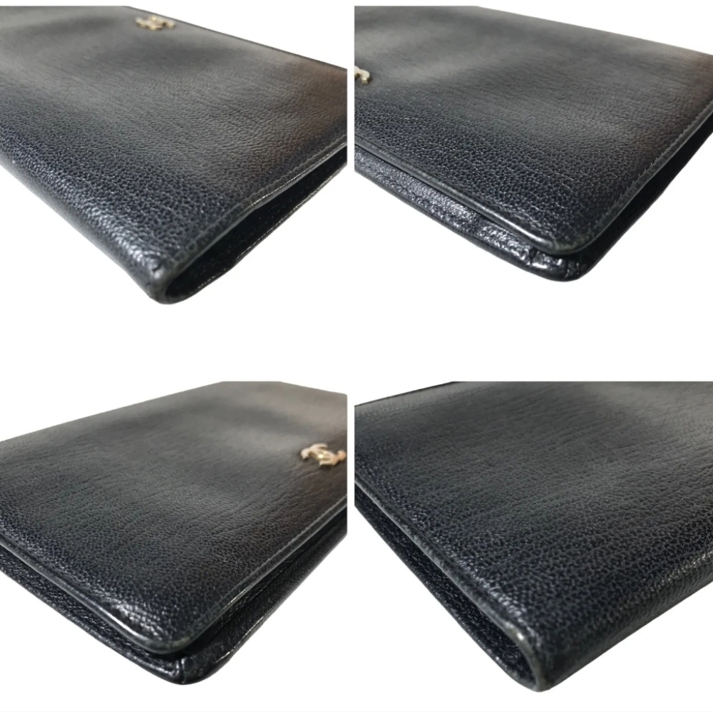 CHANEL WALLET LONG WALLET LEATHER CC LOGO BLACK - Picture 10 of 12